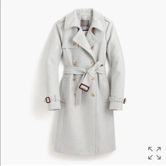 J Crew Icon Trench in Wool and Cashmere from Nello Gori Size 12 NWOT - Picture 2 of 2
